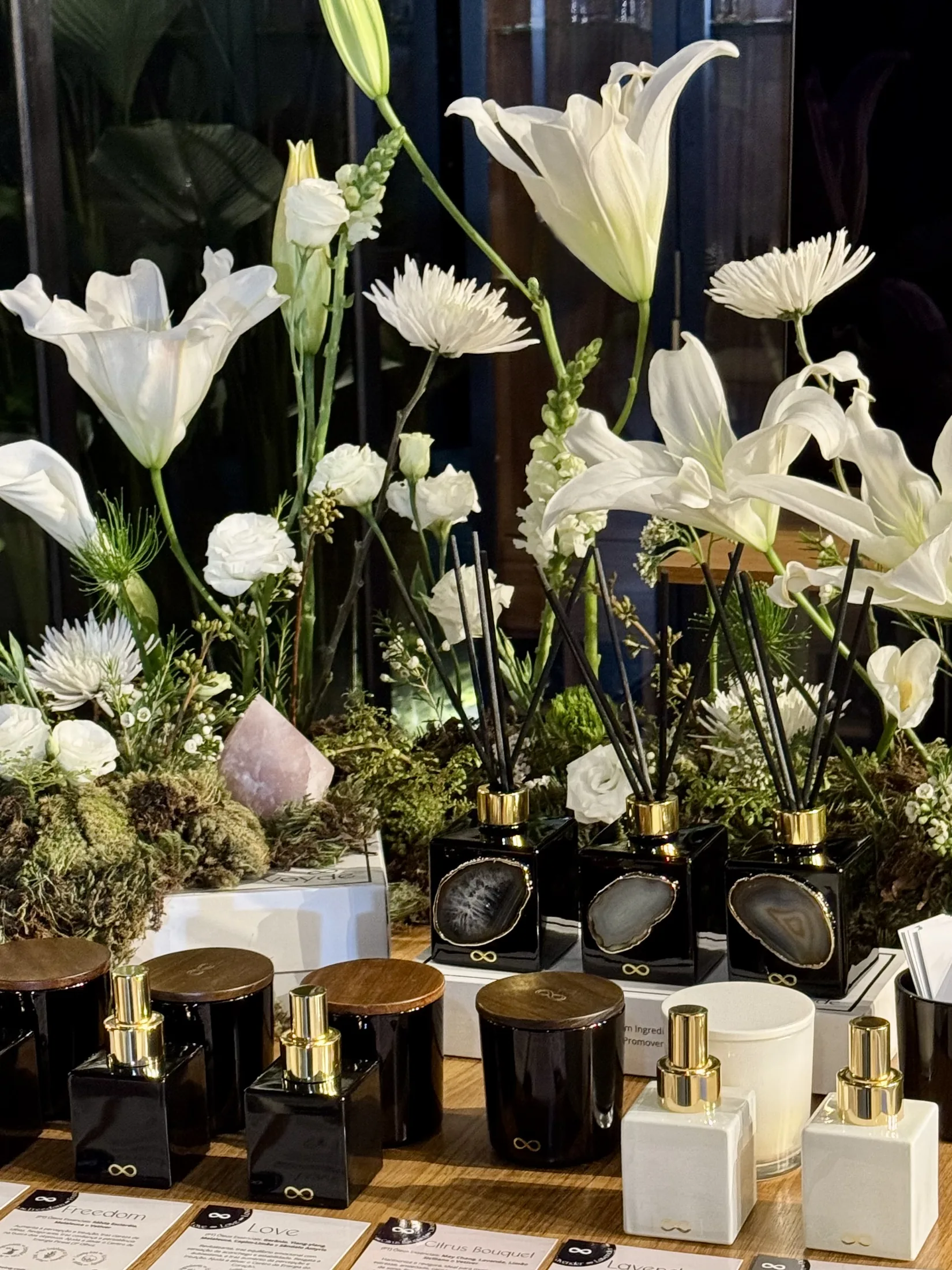 Voyde botanical candles styled in a considered interior